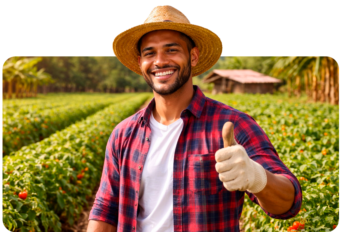 Agricultor en cultivo